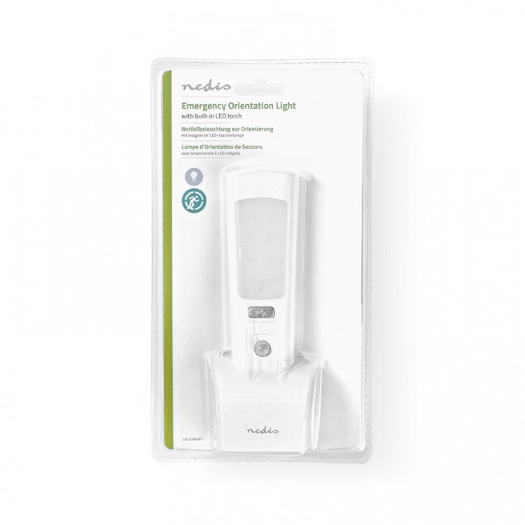 Nedis LED-Yövalo ja Taskulamppu | Verkkovirtakäyttöinen | 220 - 240 V AC 50 Hz | 1.30 W | Ladattava | Nimellisvaloteho: 37 lm | Valoalue: 3 m | Säteen kulma: 71 ° | LED taskulamppu