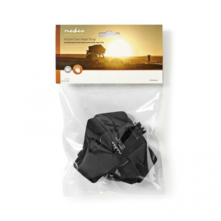 Nedis Action-kamera Kiinnike | Otsaremmi | Musta
