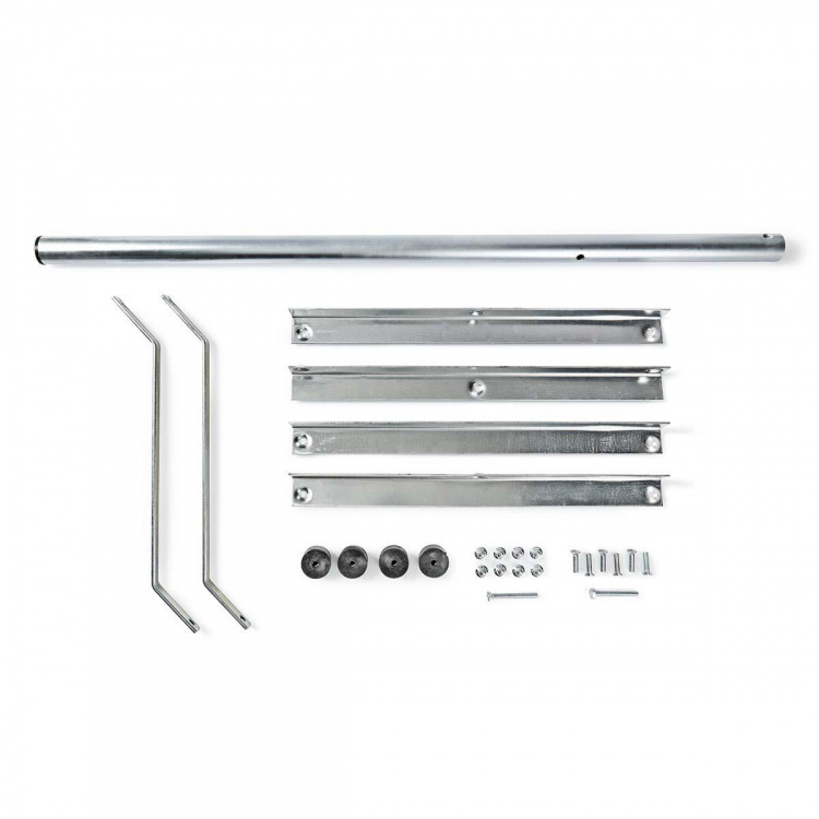 Nedis Satelliitti Parvekejalusta | Maston pituus: 1.00 m | Astian maksimikoko: 90.0 cm | Pohjalevyn koko: 1 x 50 x 50 cm | Teräs | Hopea