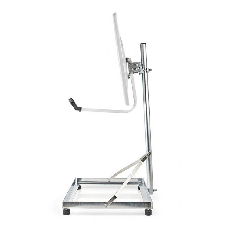 Nedis Satelliitti Parvekejalusta | Maston pituus: 1.00 m | Astian maksimikoko: 90.0 cm | Pohjalevyn koko: 1 x 50 x 50 cm | Teräs | Hopea