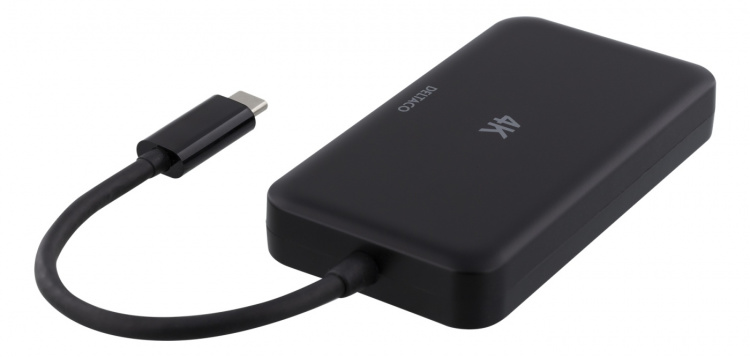 DELTACO sovitin USB-C - HDMI/DP/DVI/VGA, 4K, DP Alt Mode, musta DELTACO sovitin USB-C - HDMI/DP/DVI/VGA, 4K, DP Alt Mode, musta