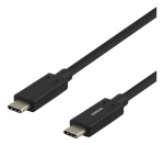 DELTACO USB-C-kaapeli, 1m, 3A, USB 3.1 Gen 1, E-Marker, musta