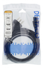 DELTACO laitekaapeli, 2m, DK 2-5a - IEC C5, 2,4A, maadoitettu, musta DELTACO laitekaapeli, 2m, DK 2-5a - IEC C5, 2,4A, maadoitettu, musta