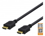 DELTACO High-Speed Premium HDMI -kaapeli, 1m, Ethernet, 4K UHD, musta