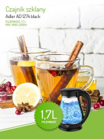 Adler vattenkokare 1,7L, svart