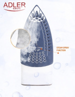 Adler AD 5030 silitysrauta, 3000W - beige/valkoinen