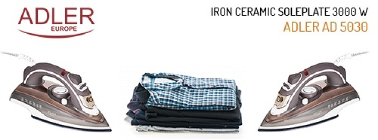 Adler AD 5030 silitysrauta, 3000W - beige/valkoinen
