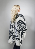 Kosta Linnewäfveri Paradise Poncho Vit