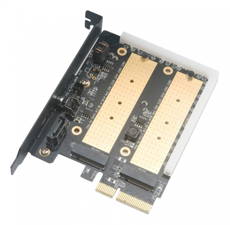 Akasa AK-PCCM2P-03 SSD-sovitin, PCIe - M.2 PCIe/SATA, RGB, musta Akasa AK-PCCM2P-03 SSD-sovitin, PCIe - M.2 PCIe/SATA, RGB, musta
