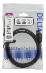 DELTACO DisplayPort-kaapeli, DP 1.4, 7680x4320 60Hz, 1m, musta