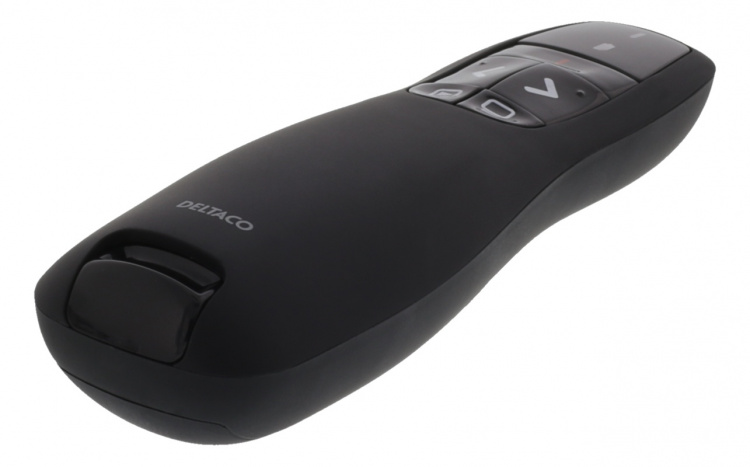 DELTACO langaton esitysohjain, laser-osoitin, 15m kantama, musta