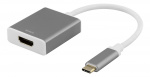 DELTACO USB-C - HDMI-sovitin, 4096x2160 60Hz, 0,2m, tähtiharmaa