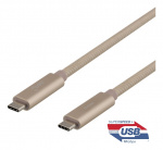 DELTACO USB-C SuperSpeed -kaapeli, 0,5m, USB 3.1 Gen 1, 100W, kulta DELTACO USB-C SuperSpeed -kaapeli, 0,5m, USB 3.1 Gen 1, 100W, kulta