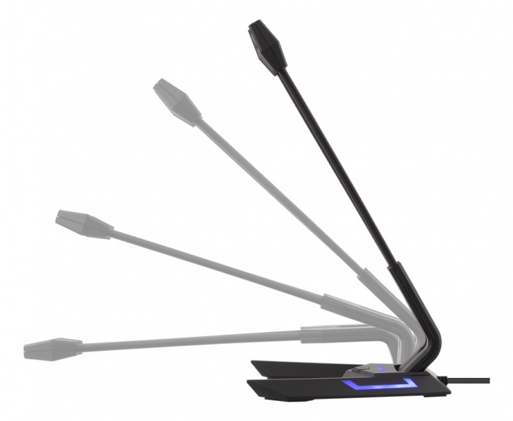 DELTACO USB-pöytämikrofoni, taajuusvaste 100Hz - 1kHz, musta/harmaa DELTACO USB-pöytämikrofoni, taajuusvaste 100Hz - 1kHz, musta/harmaa