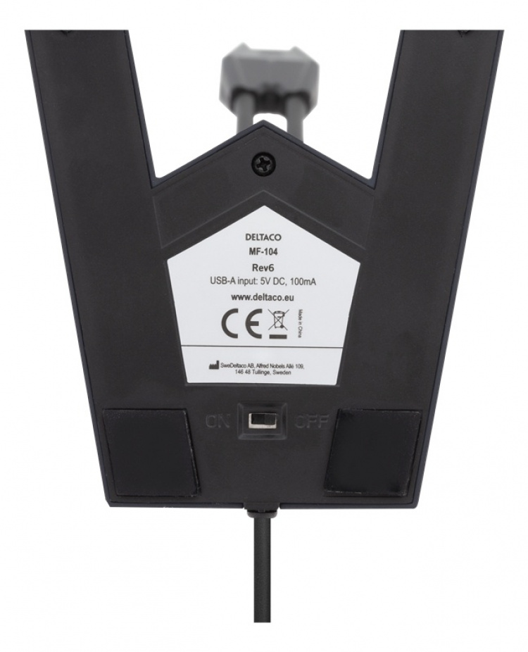 DELTACO USB-pöytämikrofoni, taajuusvaste 100Hz - 1kHz, musta/harmaa DELTACO USB-pöytämikrofoni, taajuusvaste 100Hz - 1kHz, musta/harmaa