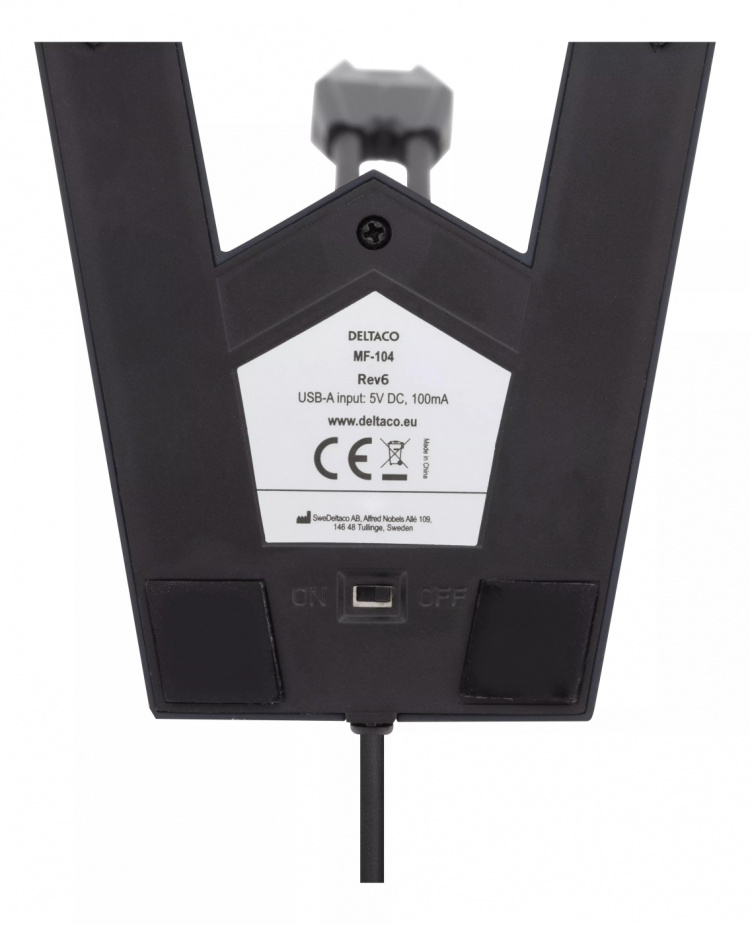 DELTACO USB-pöytämikrofoni, taajuusvaste 100Hz - 1kHz, musta/harmaa DELTACO USB-pöytämikrofoni, taajuusvaste 100Hz - 1kHz, musta/harmaa