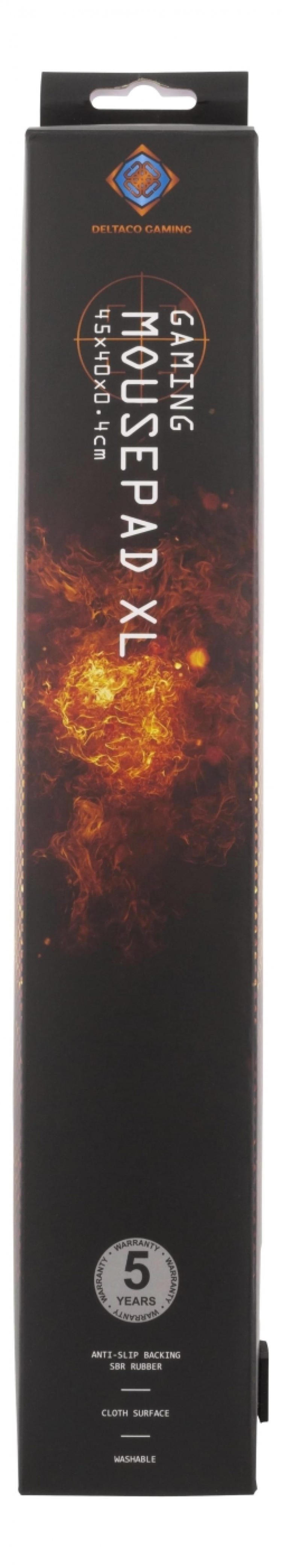 DELTACO GAMING XL-hiirimatto, 45x40cm, pestävä kangaspäällyste, musta
