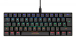 DELTACO GAMING mekaaninen näppäimistö punaisilla kytkimillä, 60% RGB, 62st näppäintä