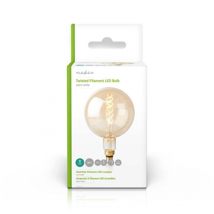 Nedis LED Filamenttilamppu E27 | G200 | 5 W | 280 lm | 2000 K | Himmennettävä | Lämmin Valkoinen | Retrotyylinen | 1 kpl