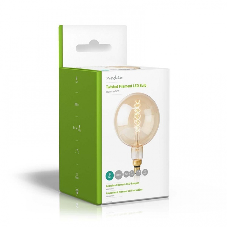 Nedis LED Filamenttilamppu E27 | G200 | 5 W | 280 lm | 2000 K | Himmennettävä | Lämmin Valkoinen | Retrotyylinen | 1 kpl