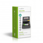 Nedis Akkutesteri | 9V - AA - AAA - Button Cell - C - D | Musta
