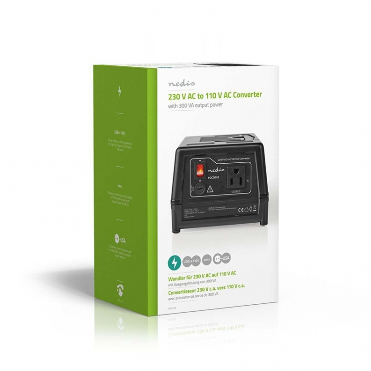 Nedis Tehonmuunnin | Verkkovirtakäyttöinen | 230 V AC 50 Hz | 270 W | Maadoitettu virtaliitin | Musta