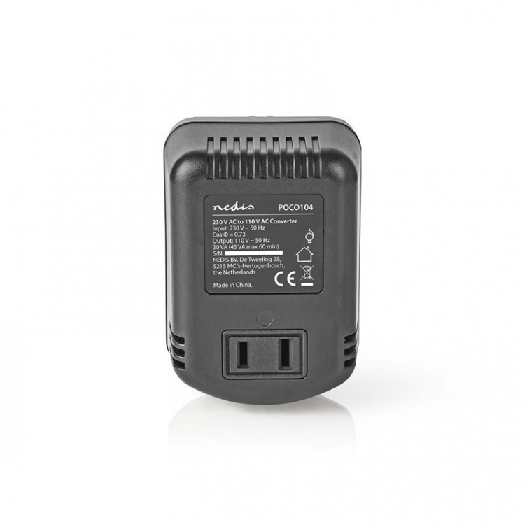 Nedis Tehonmuunnin | Verkkovirtakäyttöinen | 230 V AC 50 Hz | 30 W | Maadoitettu virtaliitin | Musta