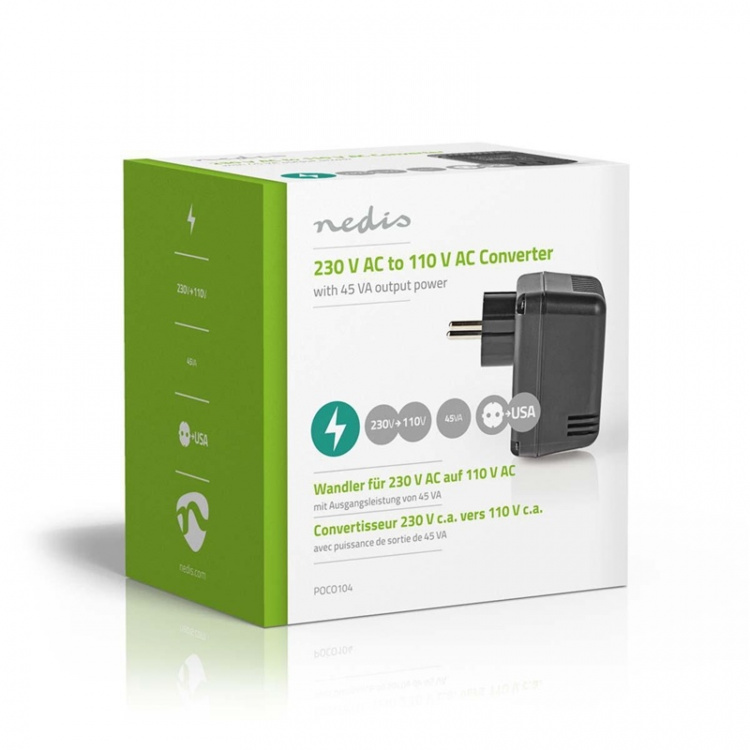 Nedis Tehonmuunnin | Verkkovirtakäyttöinen | 230 V AC 50 Hz | 30 W | Maadoitettu virtaliitin | Musta