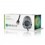Nedis Invertteri Muunnettu Siniaalto | Tulojännite: 12 V DC | Laitteen lähtövirran liittimet: Type F (CEE 7/3) / USB-A | 230 V AC 50 Hz | 100 W | Lähtöliitännän huipputeho: 200 W | Tupakansytytinliitin | Hopea