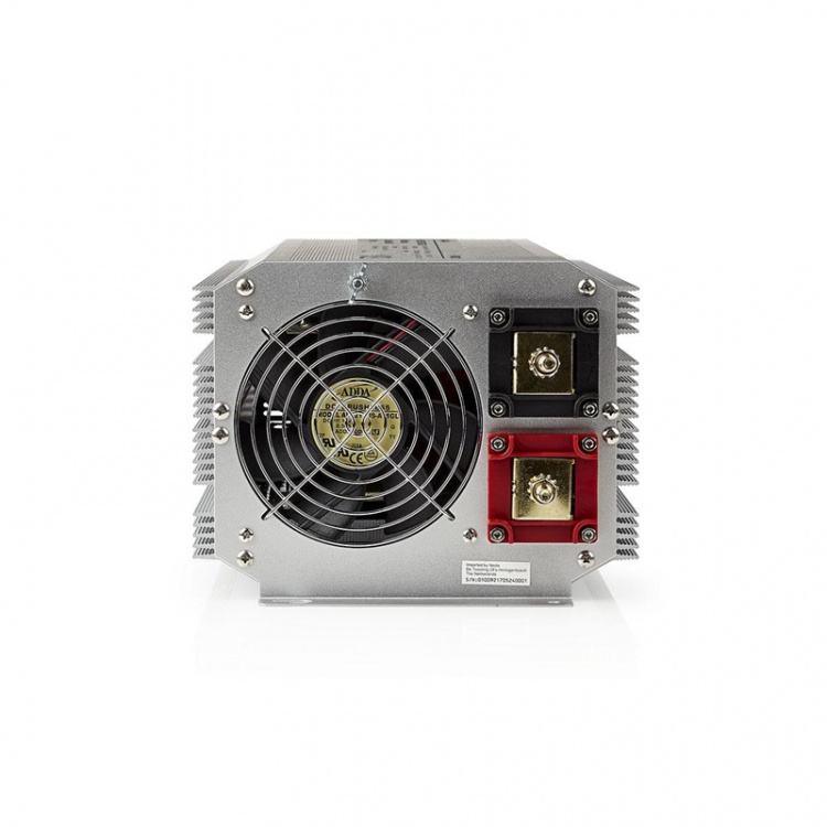 Nedis Invertteri Muunnettu Siniaalto | Tulojännite: 12 V DC | Laitteen lähtövirran liittimet: Type F (CEE 7/3) | 230 V AC 50 Hz | 4000 W | Lähtöliitännän huipputeho: 8000 W | Ruuviliitin | Hopea