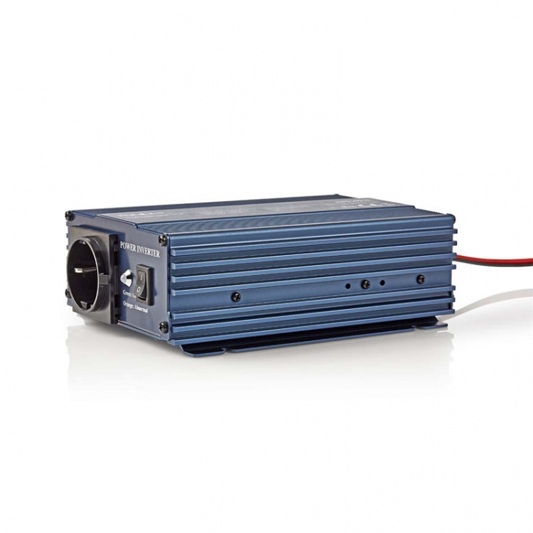Nedis Invertteri Puhdas Siniaalto | Tulojännite: 12 V DC | Laitteen lähtövirran liittimet: Type F (CEE 7/3) | 230 V AC 50 Hz | 150 W | Lähtöliitännän huipputeho: 300 W | Tupakansytytinliitin | Puhdas siniaalto | Sulake | Sininen