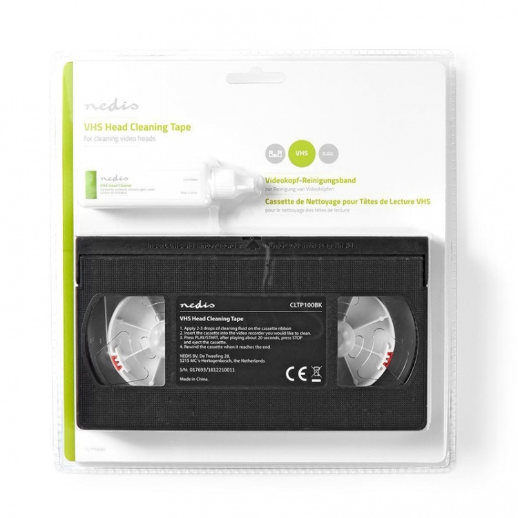 Nedis Kuvapään Puhdistuskasetti | 20 ml | VHS kasetin päät | Musta Nedis Kuvapään Puhdistuskasetti | 20 ml | VHS kasetin päät | Musta
