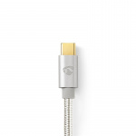 Nedis USB kaapeli | USB 2.0 | USB-C™ Uros | USB Micro-B Uros | 10 W | 480 Mbps | Kullattu | 2.00 m | Pyöreä | Nailon / Punottu | Alumiini | Laatikko kannella ja ikkunalla