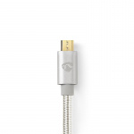 Nedis USB kaapeli | USB 2.0 | USB-C™ Uros | USB Micro-B Uros | 10 W | 480 Mbps | Kullattu | 2.00 m | Pyöreä | Nailon / Punottu | Alumiini | Laatikko kannella ja ikkunalla