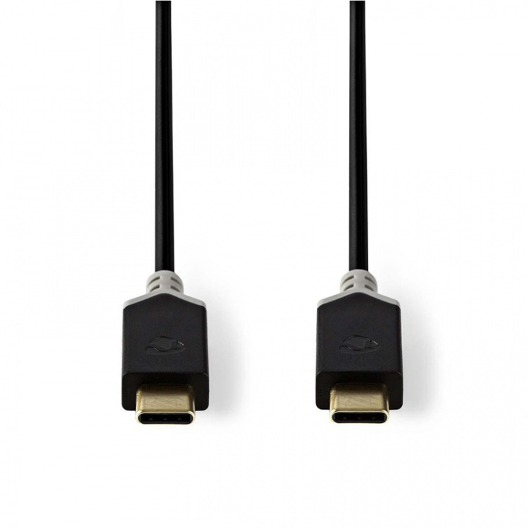 Nedis USB kaapeli | USB 3.2 Gen 1 | USB-C™ Uros | USB-C™ Uros | 60 W | 4K@60Hz | 5 Gbps | Niklattu | 1.00 m | Pyöreä | PVC | Antrasiitti | Ikkunallinen laatikko