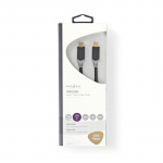 Nedis USB kaapeli | USB 3.2 Gen 1 | USB-C™ Uros | USB-C™ Uros | 60 W | 4K@60Hz | 5 Gbps | Niklattu | 1.00 m | Pyöreä | PVC | Antrasiitti | Ikkunallinen laatikko