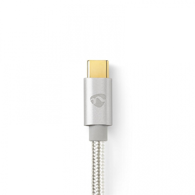 Nedis USB kaapeli | USB 3.2 Gen 1 | USB-C™ Uros | USB-C™ Uros | 60 W | 4K@60Hz | 5 Gbps | Kullattu | 2.00 m | Pyöreä | Nailon / Punottu | Alumiini | Laatikko kannella ja ikkunalla