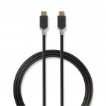 Nedis USB kaapeli | USB 3.2 Gen 2 | USB-C™ Uros | USB-C™ Uros | 100 W | 10 Gbps | Kullattu | 1.00 m | Pyöreä | PVC | Antrasiitti | Ikkunallinen laatikko