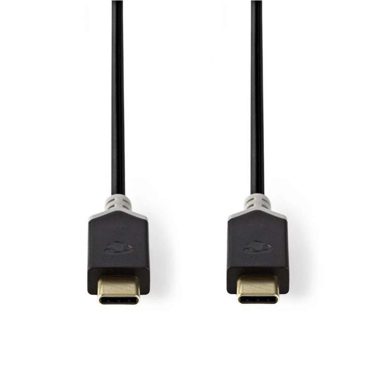 Nedis USB kaapeli | USB 3.2 Gen 2 | USB-C™ Uros | USB-C™ Uros | 100 W | 10 Gbps | Kullattu | 1.00 m | Pyöreä | PVC | Antrasiitti | Ikkunallinen laatikko