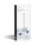 Nedis USB N Moniporttisovitin | 3-in-1 | USB 3.2 Gen 1 | USB-C™ Uros | USB-A Naaras / USB-C™ Naaras / VGA Naaras | 5 Gbps | 0.20 m | Pyöreä | Kullattu | Nailon / Punottu | Hopea | Laatikko kannella ja ikkunalla