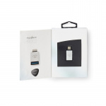 Nedis USB-C™ Sovitin | USB 3.2 Gen 1 | USB-C™ Uros | USB-A Naaras | 5 Gbps | Pyöreä | Niklattu | Hopea | Laatikko kannella ja ikkunalla
