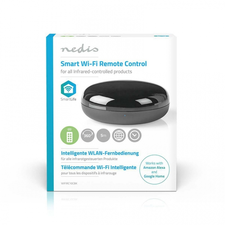 Nedis SmartLife IR Kaukosäädin | Yleismalli | Signaalin kantama: 5 m | 38 KHz | USB Virta | Android™ / IOS | Musta Nedis SmartLife IR Kaukosäädin | Yleismalli | Signaalin kantama: 5 m | 38 KHz | USB Virta | Android™ / IOS | Musta
