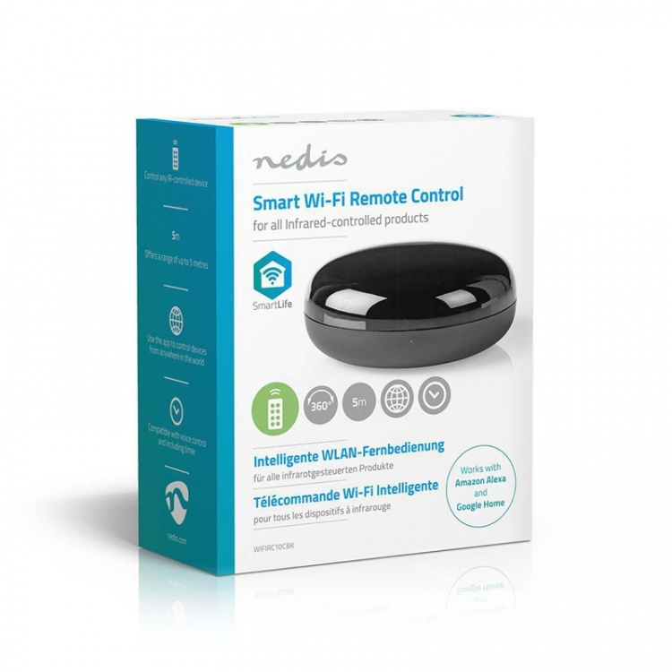 Nedis SmartLife IR Kaukosäädin | Yleismalli | Signaalin kantama: 5 m | 38 KHz | USB Virta | Android™ / IOS | Musta Nedis SmartLife IR Kaukosäädin | Yleismalli | Signaalin kantama: 5 m | 38 KHz | USB Virta | Android™ / IOS | Musta
