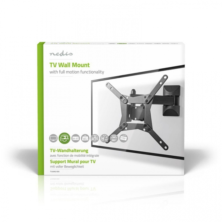 Nedis Täysin Säädettävä TV-Seinäteline | 10 - 32  Nedis Täysin Säädettävä TV-Seinäteline | 10 - 32