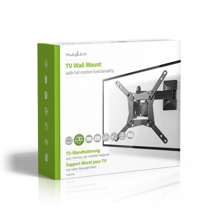 Nedis Täysin Säädettävä TV-Seinäteline | 10 - 32  Nedis Täysin Säädettävä TV-Seinäteline | 10 - 32