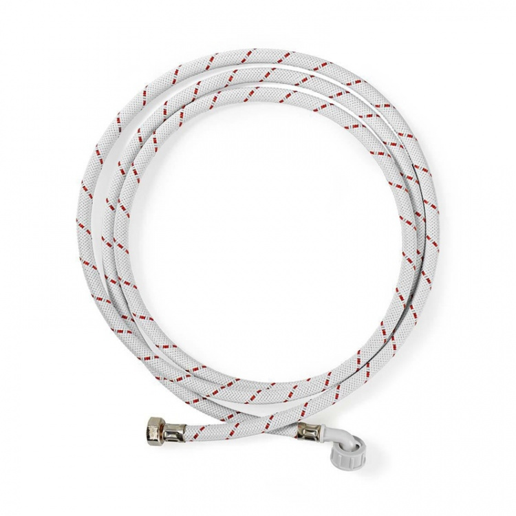 Nedis Nylonpunos Tuloletku | 1/2\'\' | 3/4\'\' | 10 Bar | 90 °C | 2.50 m | Sovellus: Astianpesukone / Pesukone | Nailon | Punainen / Valkoinen