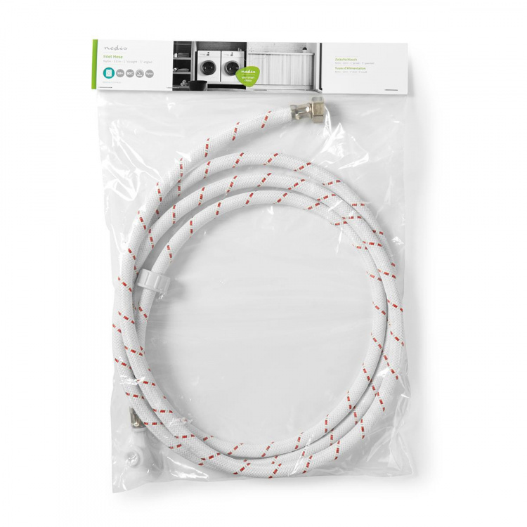 Nedis Nylonpunos Tuloletku | 1/2\'\' | 3/4\'\' | 10 Bar | 90 °C | 3.00 m | Sovellus: Astianpesukone / Pesukone | Nailon | Punainen / Valkoinen