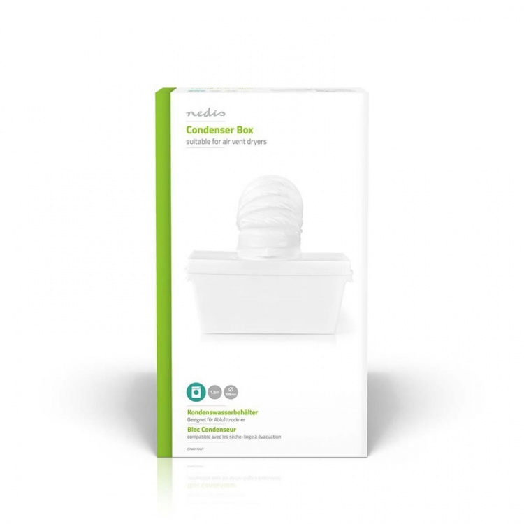 Nedis Kosteudentiivistin | Sopii laitteeseen: Tumble Dryers | 5 l | 1.5 m | 105 mm | Valkoinen Nedis Kosteudentiivistin | Sopii laitteeseen: Tumble Dryers | 5 l | 1.5 m | 105 mm | Valkoinen