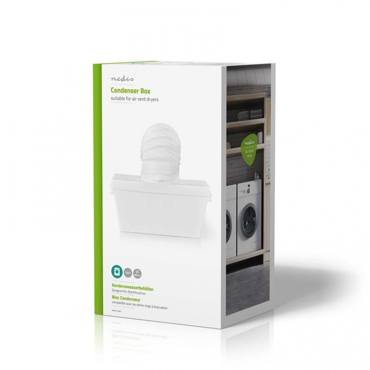 Nedis Kosteudentiivistin | Sopii laitteeseen: Tumble Dryers | 5 l | 1.5 m | 105 mm | Valkoinen Nedis Kosteudentiivistin | Sopii laitteeseen: Tumble Dryers | 5 l | 1.5 m | 105 mm | Valkoinen