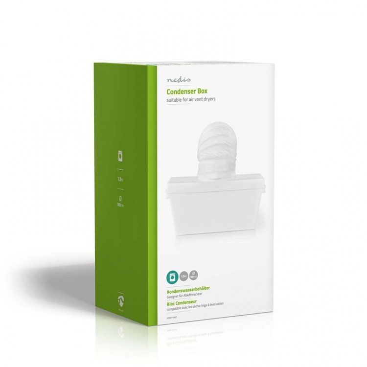 Nedis Kosteudentiivistin | Sopii laitteeseen: Tumble Dryers | 5 l | 1.5 m | 105 mm | Valkoinen Nedis Kosteudentiivistin | Sopii laitteeseen: Tumble Dryers | 5 l | 1.5 m | 105 mm | Valkoinen